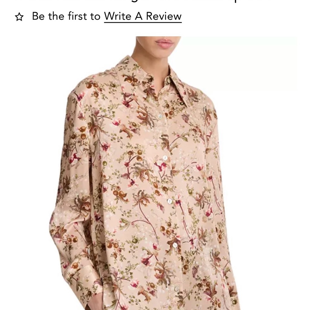 Vince Orchid  Vine Bias Long Sleeve Button Up Shirt